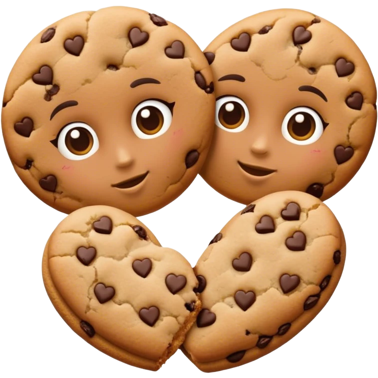Cookie heart twins  emoji