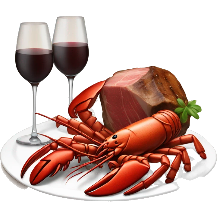 Steak and lobster emoji
