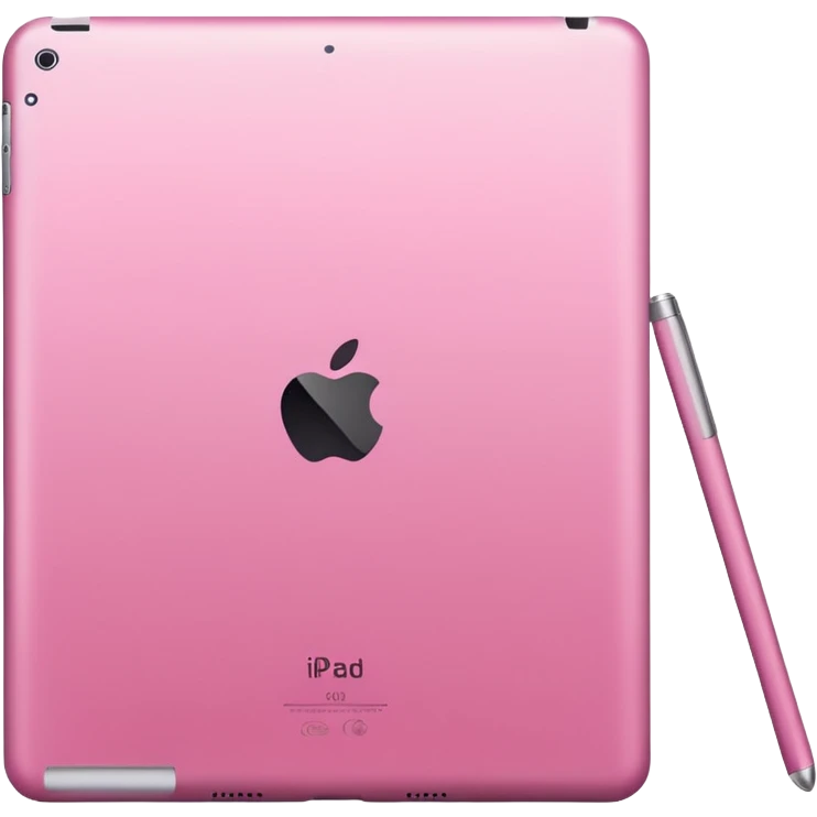  pink iPad (Apple tablet) with sleek metallic finish, minimal and modern design, soft reflections, isolated on transparent background, realistic style" emoji