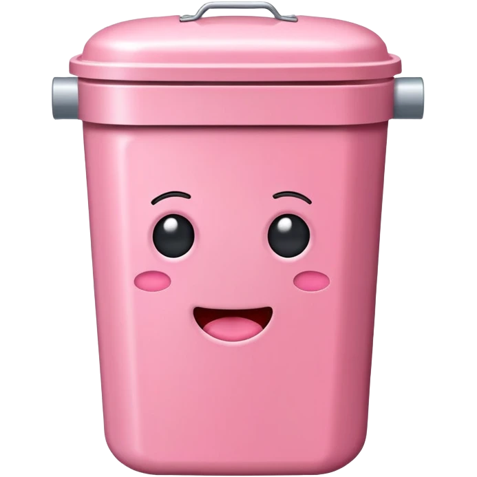 kawaii trash can EMOJI made of SPAM MEAT emoji