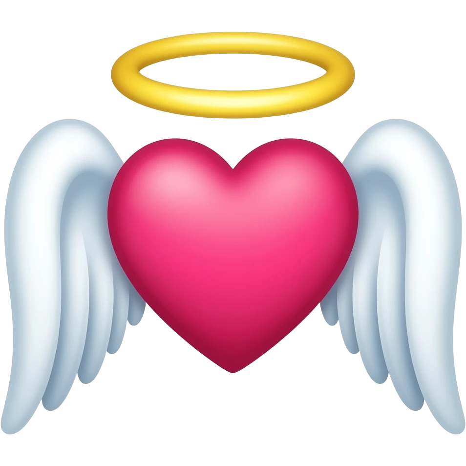 A heart with angel wings messenger size emoji
