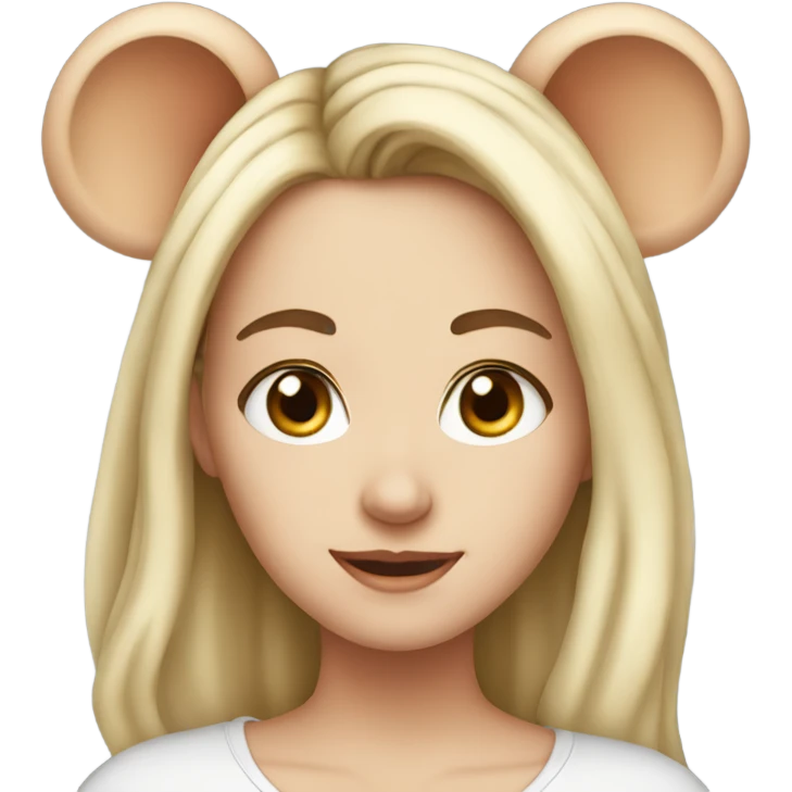 Beautiful white girl with mouse ears emoji