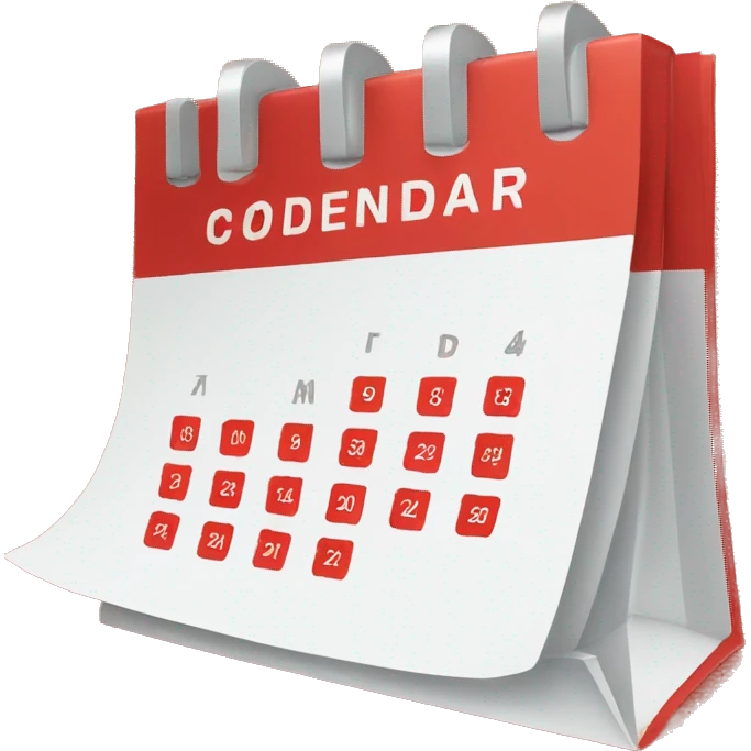 Red and white calendar icon emoji