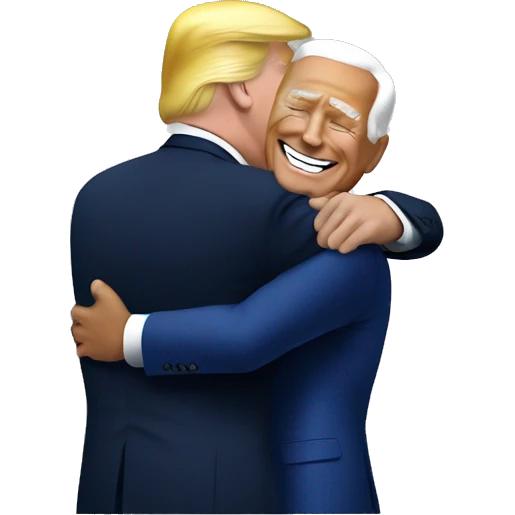 trump hug biden emoji