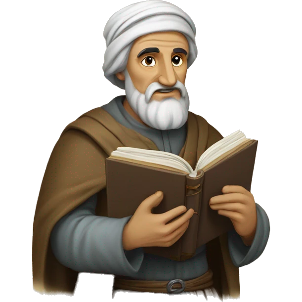 Fuzuli - Old Turkish Medieval poet with a book emoji