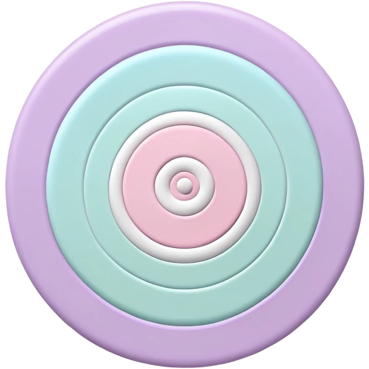 A bullseye target with pastel spring colors: pink, light blue, lavender, and light green rings emoji