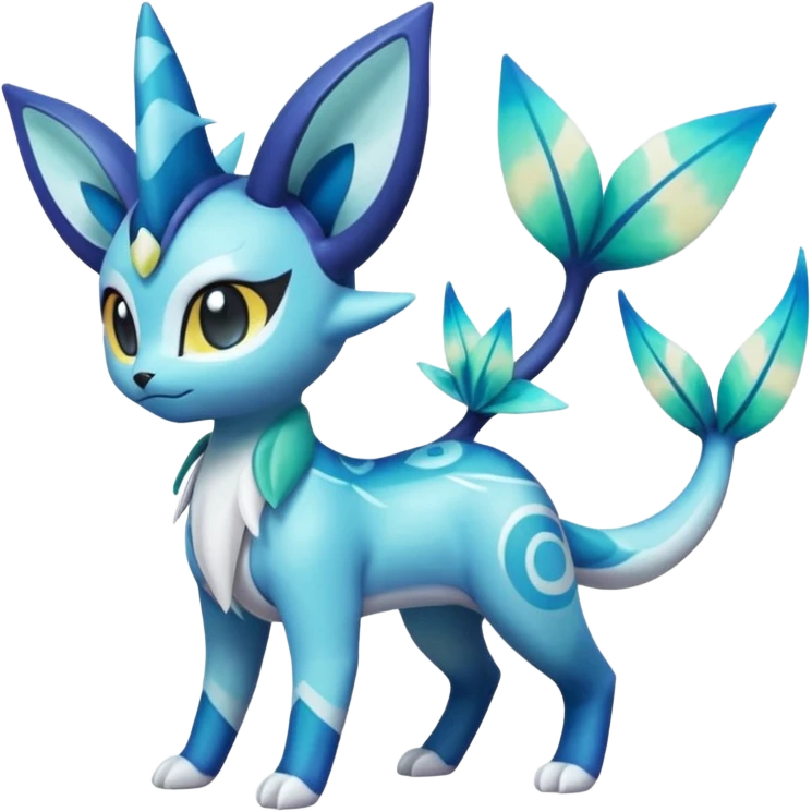 Colorful Exotic Meloetta-Amaura-Vaporeon-Glaceon-Kirby-Stitch-Fakémon-creature-hybrid emoji