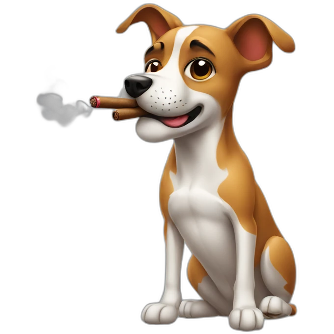 Dog smoking a cigar emoji