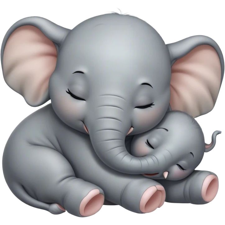 Meme-Worthy Cute Sleeping Baby Elephant Portrait Emoji, Head resting peacefully with a contented smile, showcasing a delightfully tiny build and a luxuriously soft gray hide, eyes shut in a serene, restful nap, Simplified yet hilariously adorable features, highly detailed, glowing with a soft, drowsy light, high shine, relaxed and utterly lovable, stylized with an air of playful laziness, bright and heartwarming, soft glowing outline, capturing the essence of a comically sleepy baby elephant, so meme-worthy it feels like it could instantly become the next viral sensation of adorable slumber! emoji