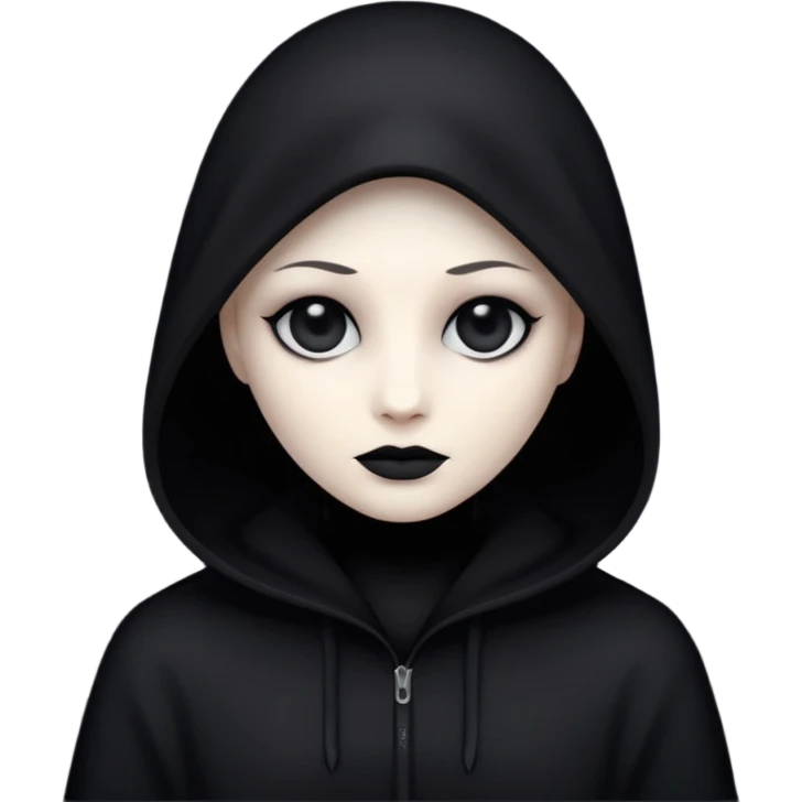 Shadowy figure all blacked out, blackout eyes emoji