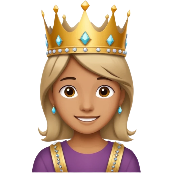 A stylish teen wearing a hand-crafted crown for fun. emoji