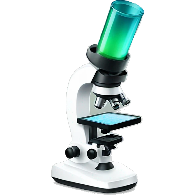 microscope with colorful slide cute emoji
