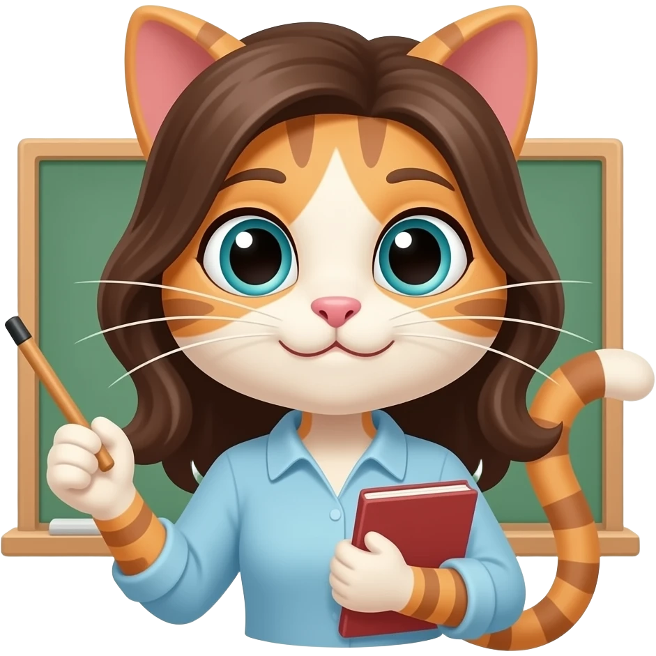 gatuna professora de TI dando aula emoji