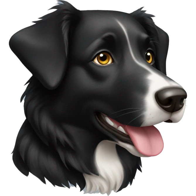 Black lab border collie dog emoji