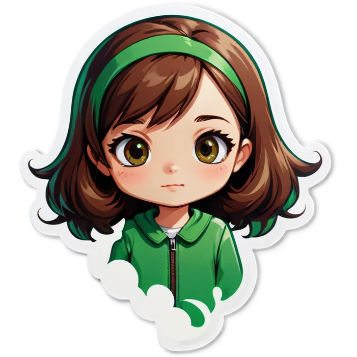 girl with green and brown hair  emoji