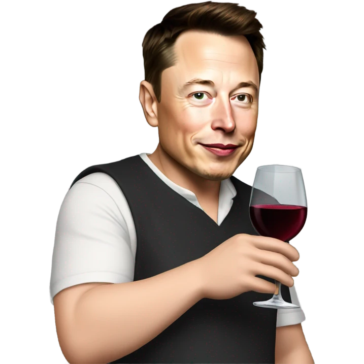Elon Musk drinking wine emoji