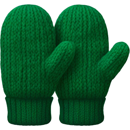 Dark green knitted mittens emoji