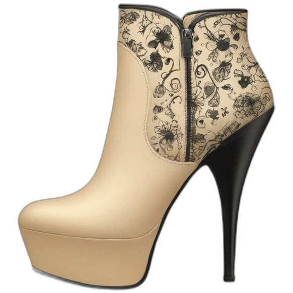 high-heels-boot-beige-with-black-doodles emoji