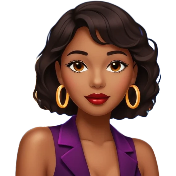 Black jazz singer girl in front of a Parisian jazz club at night, neon sign, Eiffel Tower visible emoji
