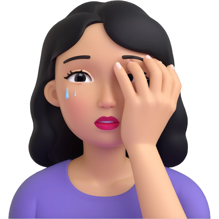 woman crying with tears emoji