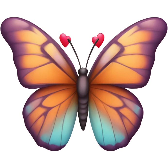 butterfly with hearts emoji