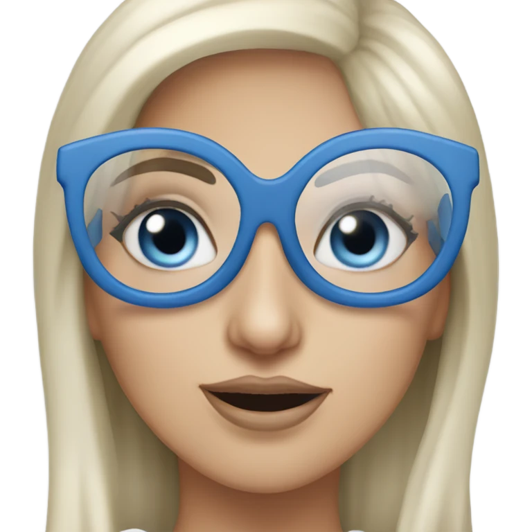 Realistic-Elegant-lady-gaga-dancing-blue eyes- wearing glasses: emoji