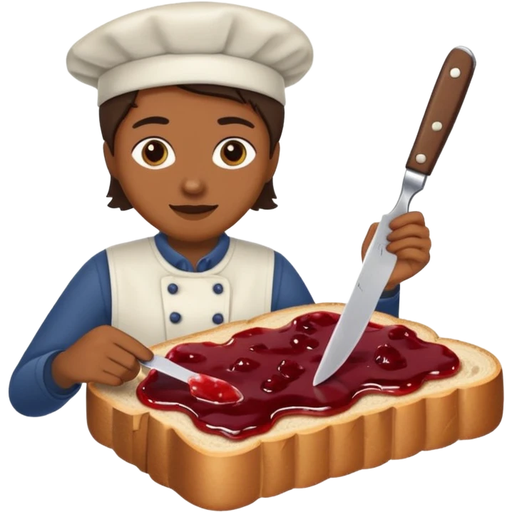 나이프로 식빵에 잼 바르기 emoji