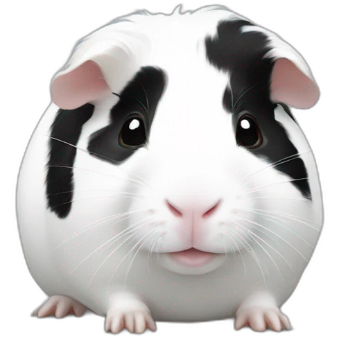 White Guinea pig with black spots emoji