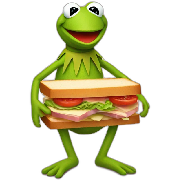 kermit with sandwich emoji