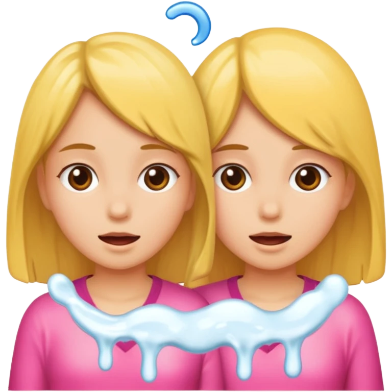 Two young girls covered in semen emoji