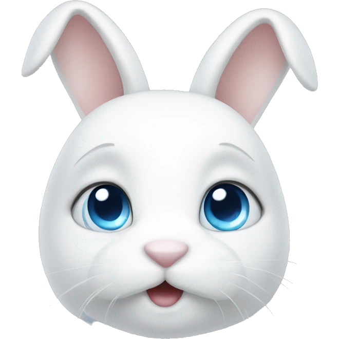 White bunny with blue eyes emoji
