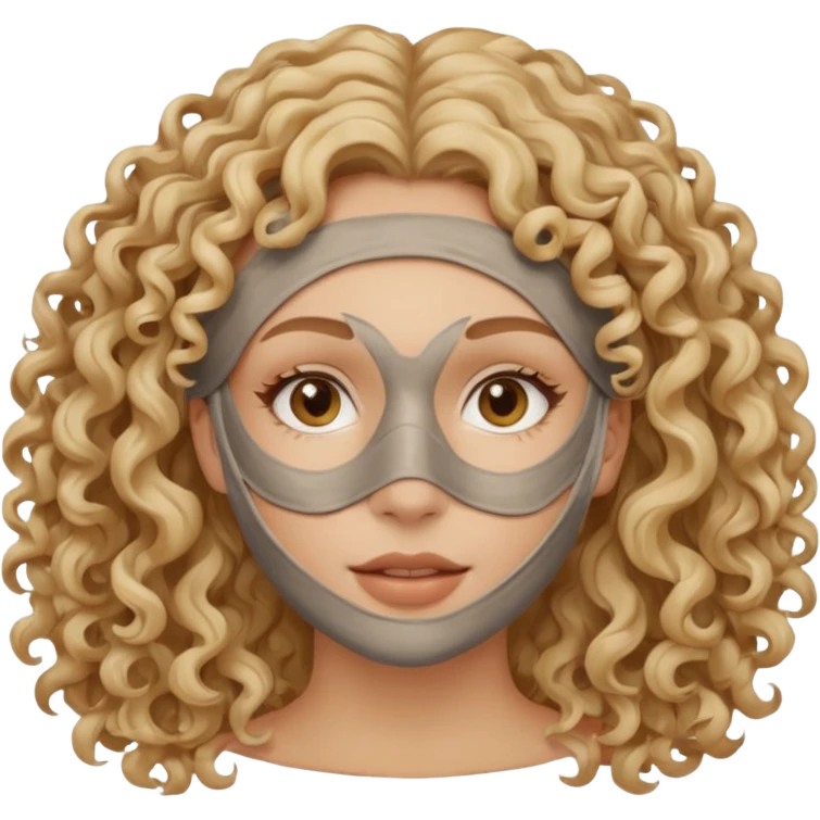 full face clay mask woman blond curly emoji
