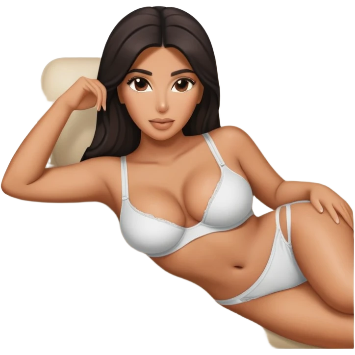 hypereal fullbody kim kardashian in undies lying on couch comfy emoji