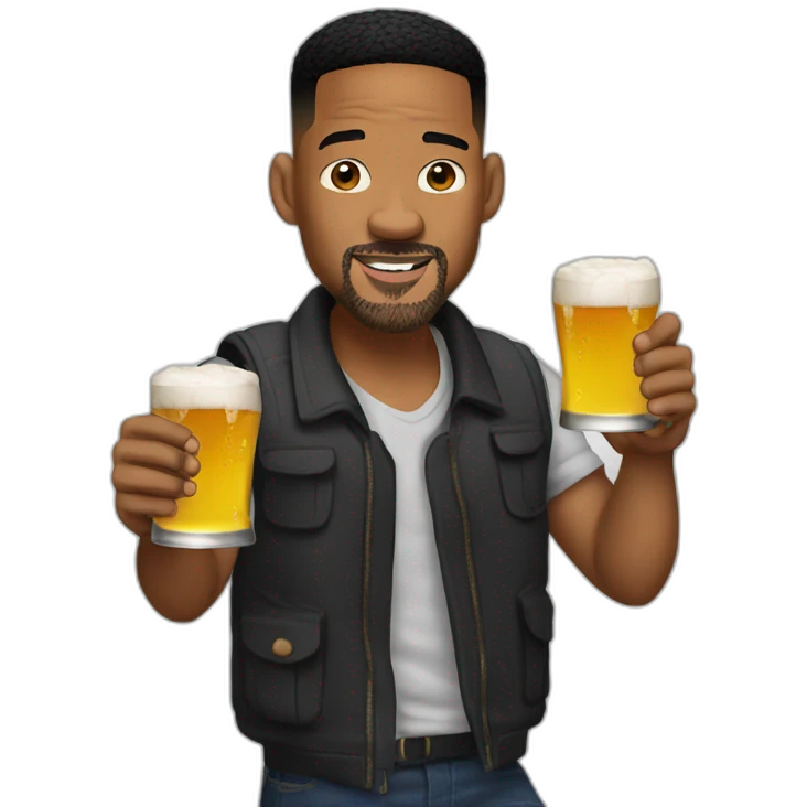 Will smith with a beer emoji