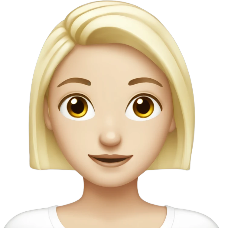 White blond girl doing skincare  emoji