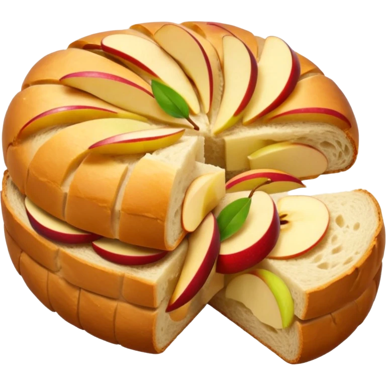 bread with apple slices inside emoji emoji