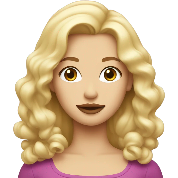 blonde white girl with plump glossy lips emoji