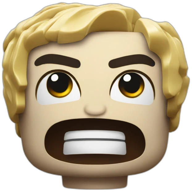 Furious LEGO head emoji