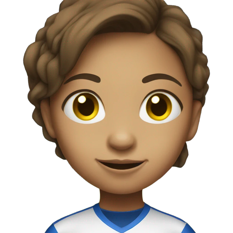 Brown hair midget girl playing soccer  emoji
