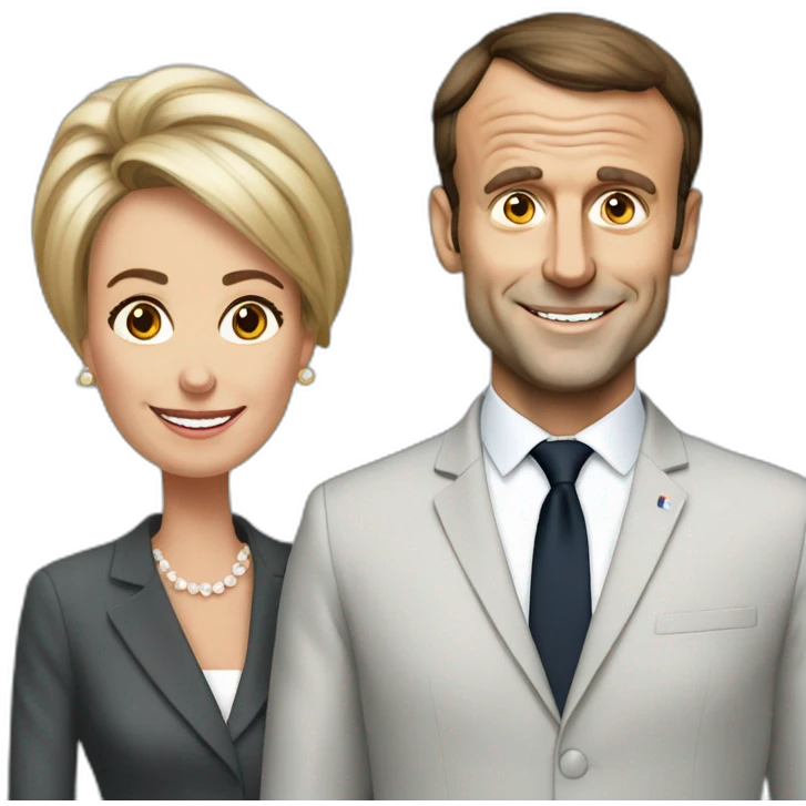 emmanuel macron with wife emoji