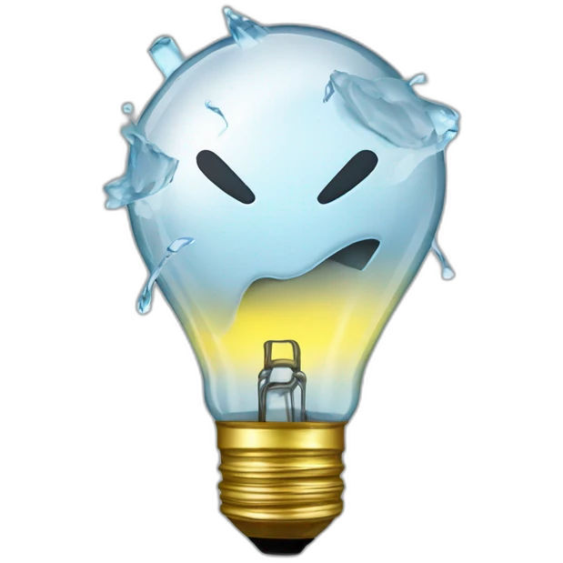 lightbulb shattering emoji