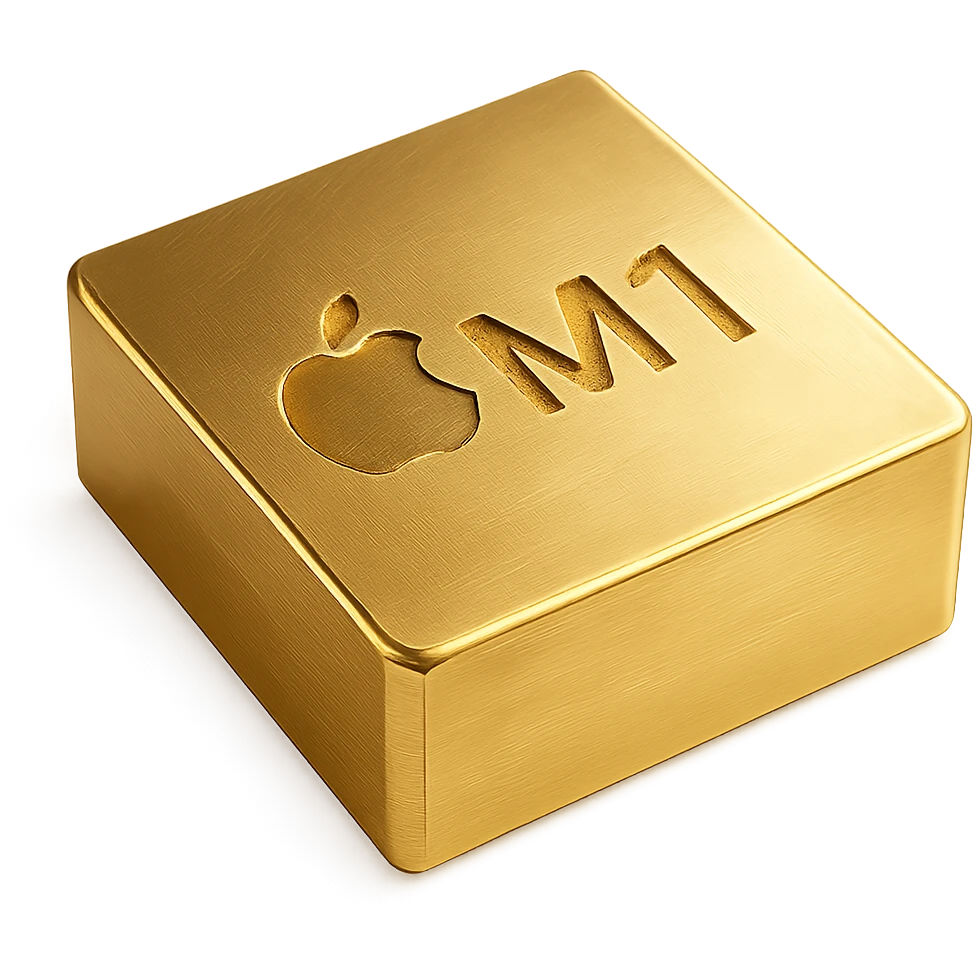 Apple Silicon chip, metallic, with subtle shine, no text emoji