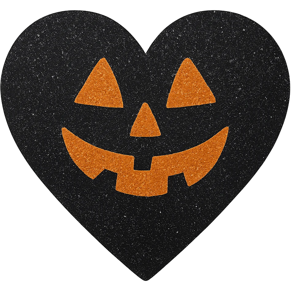  glitter halloween heart, remove background emoji