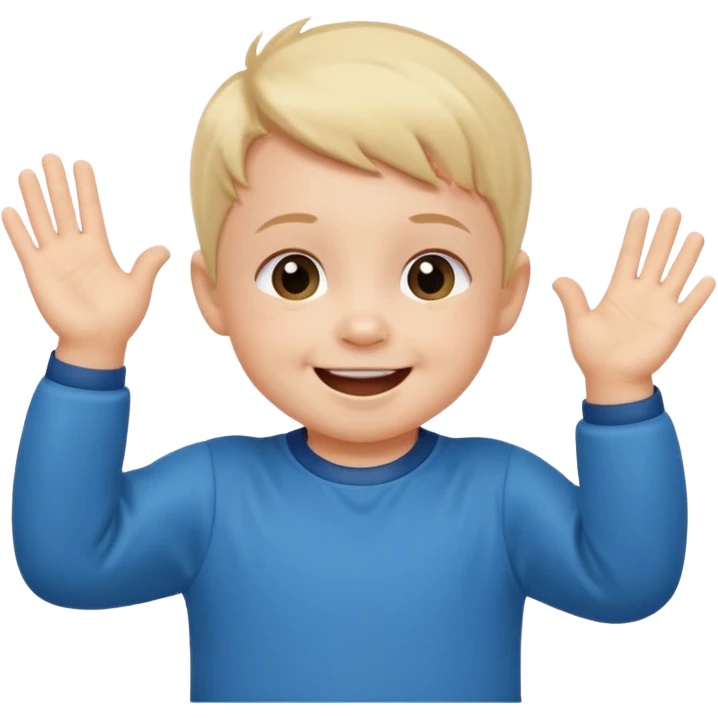 A toddler with a tiny jersey, clapping with adorable enthusiasm emoji