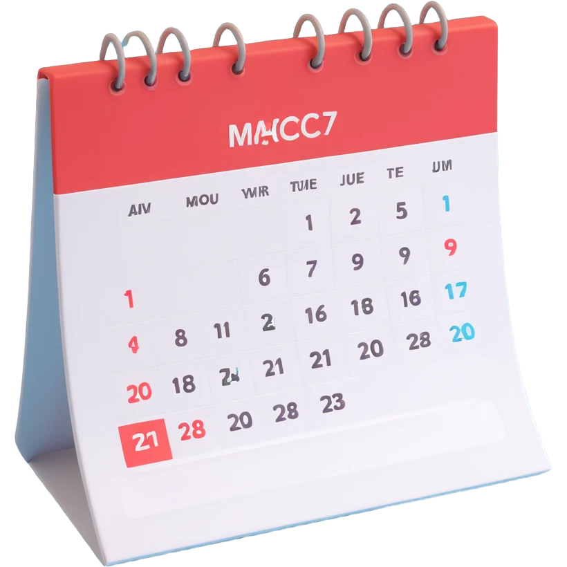 calendar in perspective, only the date, without the rest of the text emoji