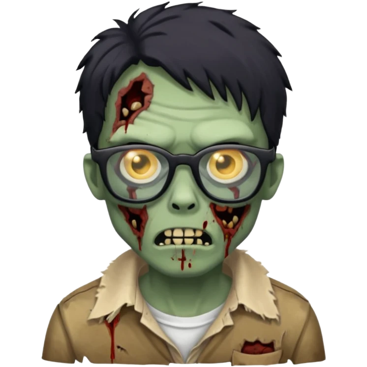 zombie wtih black glasses  emoji
