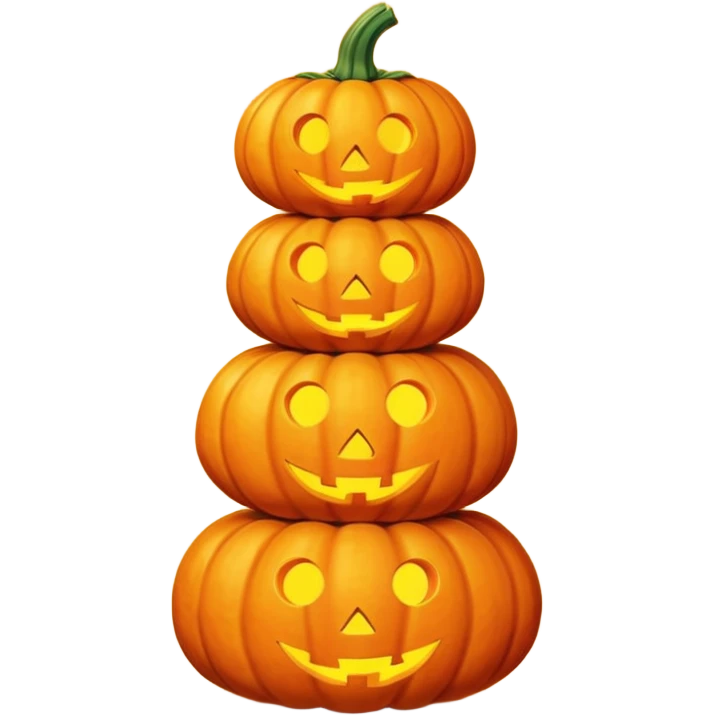 Pumpkin Stack – Three pumpkins stacked like a tower emoji