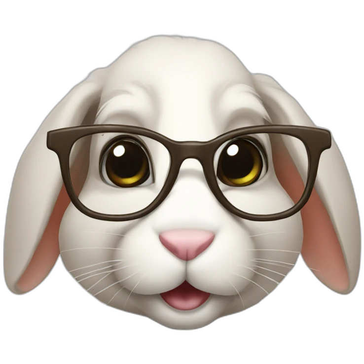 old bunny with glasses emoji