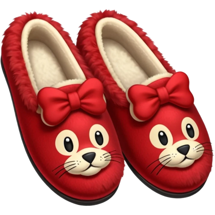 red slippers with red fur emoji