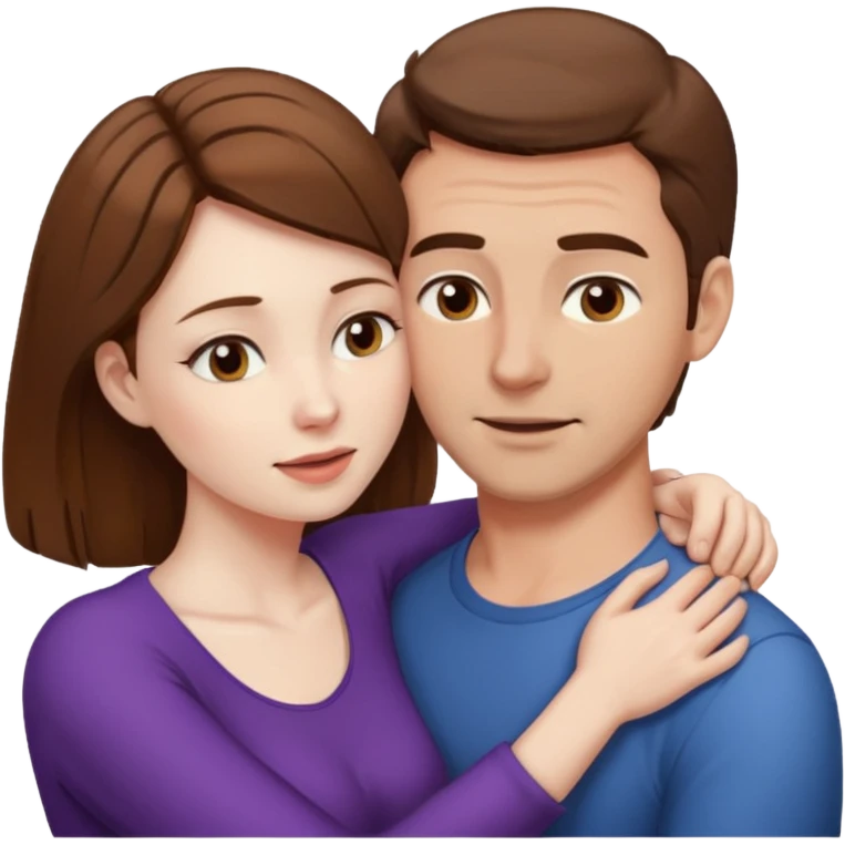 Un homme possessif avec des cheveux marrons qui essaye d’attraper le cou de sa femme emoji